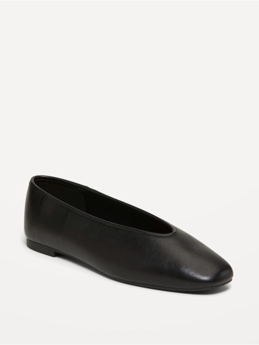 Old Navy Black Women's Leather-Look Ballet Flats
